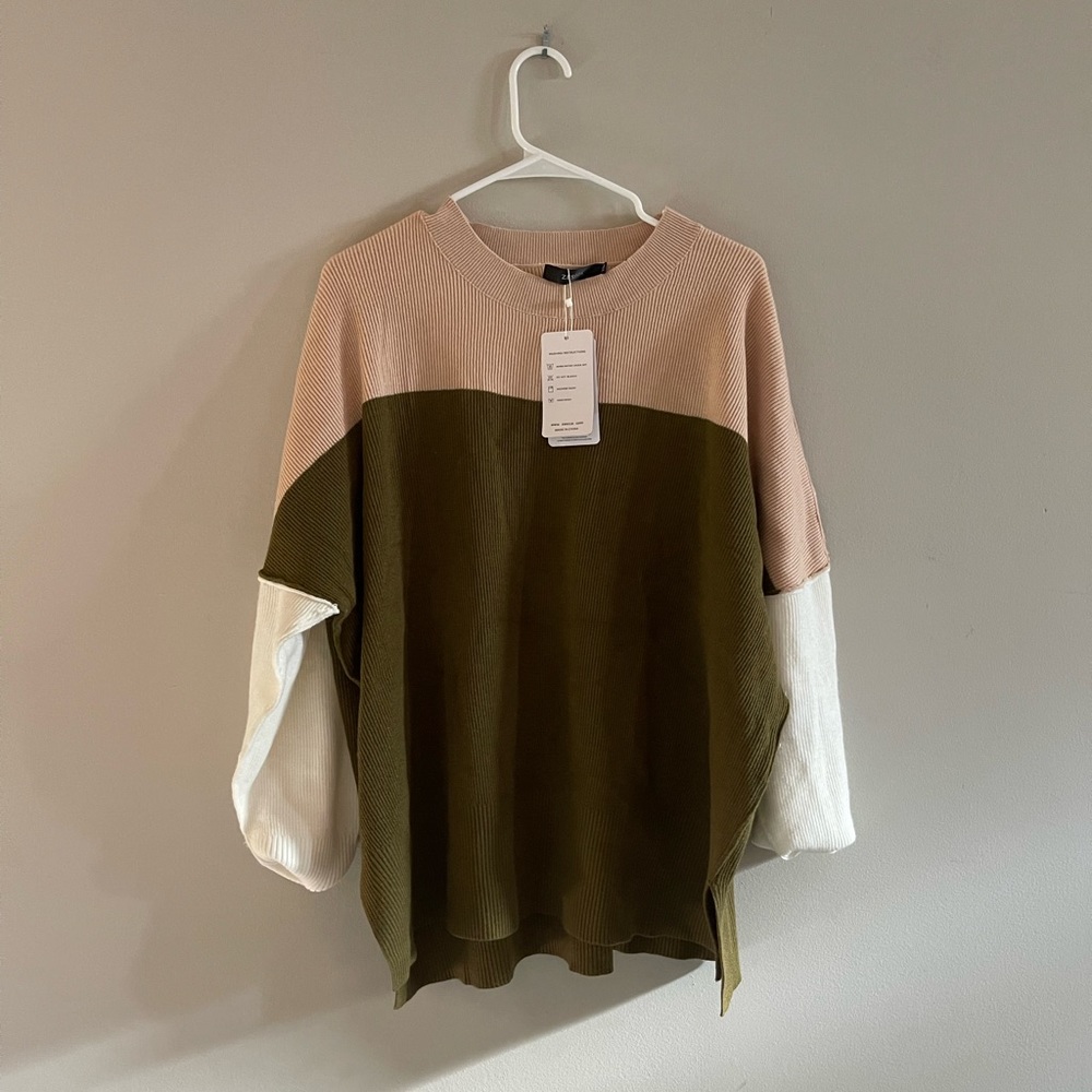 Brand new color block sweater! Size XL